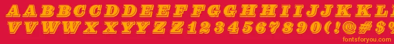 Pfcenturasinglecaps Font – Orange Fonts on Red Background