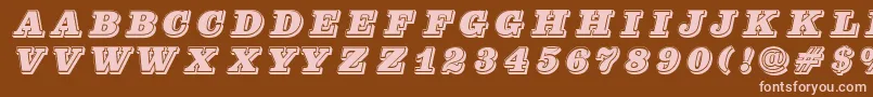 More about Pfcenturasinglecaps Font Pfcenturasinglecaps Font – Pink Fonts on Brown Background