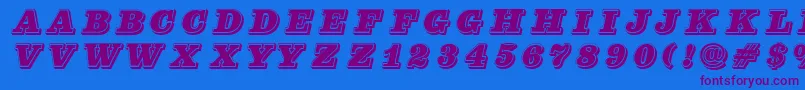 Weitere Informationen zur Pfcenturasinglecaps-Schriftart Pfcenturasinglecaps-Schriftart – Violette Schriften auf blauem Hintergrund