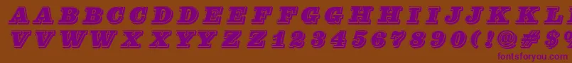 Pfcenturasinglecaps Font – Purple Fonts on Brown Background