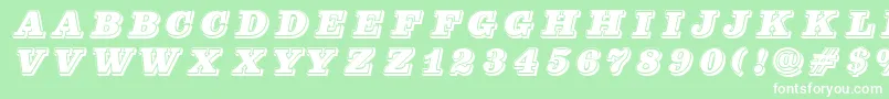Czcionka Pfcenturasinglecaps – białe czcionki na zielonym tle