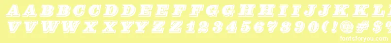 Pfcenturasinglecaps Font – White Fonts on Yellow Background