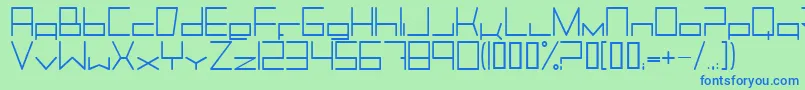 TrancemissionLight Font – Blue Fonts on Green Background