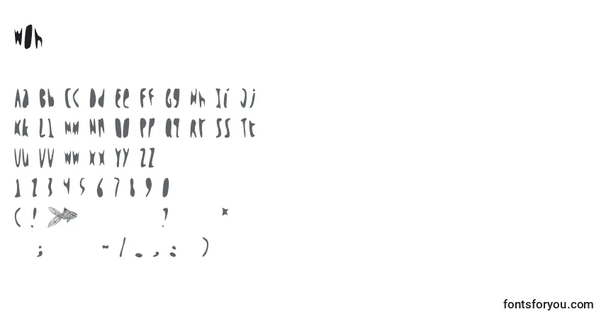 Шрифт Woh – алфавит, цифры, специальные символы