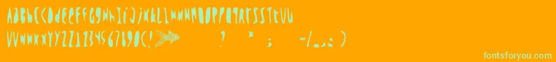 Шрифт Woh – зелёные шрифты на оранжевом фоне