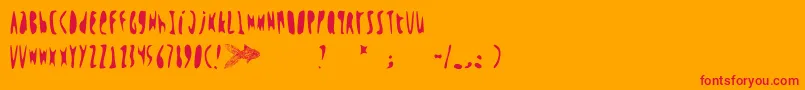 Woh Font – Red Fonts on Orange Background