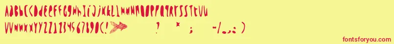Woh Font – Red Fonts on Yellow Background