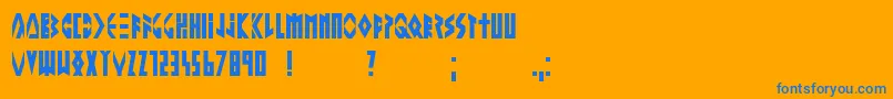 フォントAlteringthefuture – オレンジの背景に青い文字