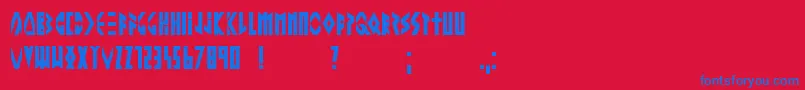 フォントAlteringthefuture – 赤い背景に青い文字