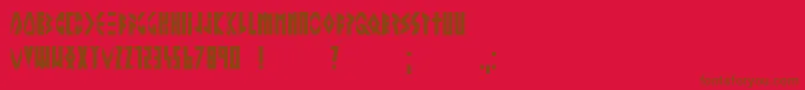 フォントAlteringthefuture – 赤い背景に茶色の文字