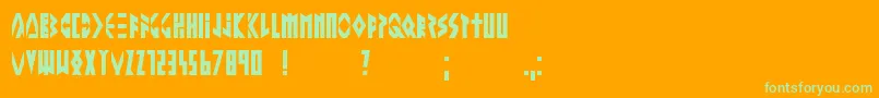 フォントAlteringthefuture – オレンジの背景に緑のフォント