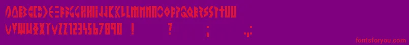 フォントAlteringthefuture – 紫の背景に赤い文字