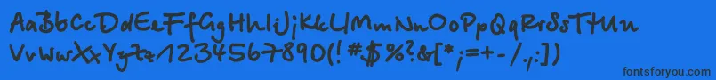 Betinascriptextractt Font – Black Fonts on Blue Background