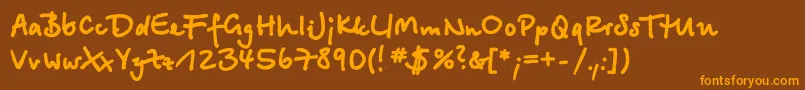Betinascriptextractt Font – Orange Fonts on Brown Background