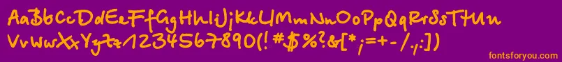 More about Betinascriptextractt Font Betinascriptextractt Font – Orange Fonts on Purple Background
