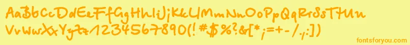 En savoir plus sur la police Betinascriptextractt Police Betinascriptextractt – polices orange sur fond jaune