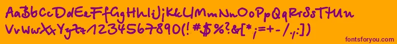 Betinascriptextractt Font – Purple Fonts on Orange Background