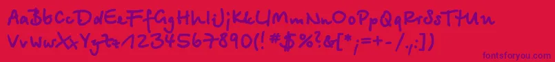 Betinascriptextractt Font – Purple Fonts on Red Background