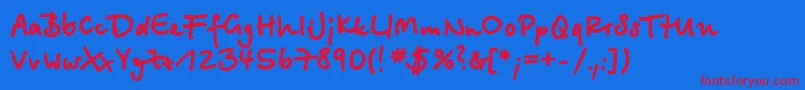 Betinascriptextractt Font – Red Fonts on Blue Background