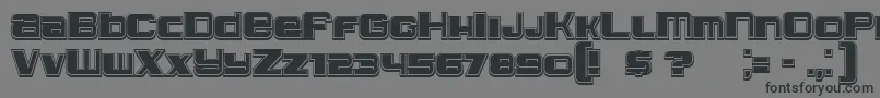 フォントLeprosy3Dfilled – 黒い文字の灰色の背景