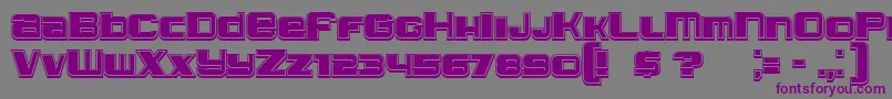 フォントLeprosy3Dfilled – 紫色のフォント、灰色の背景