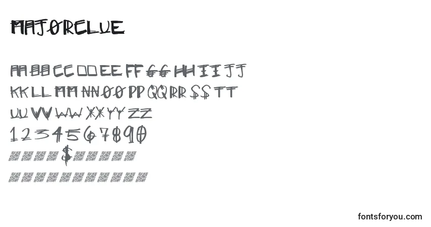 Schriftart Majorclue – Alphabet, Zahlen, spezielle Symbole