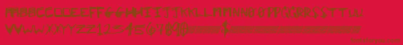 Majorclue Font – Brown Fonts on Red Background