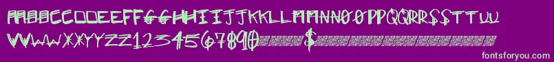 Majorclue Font – Green Fonts on Purple Background