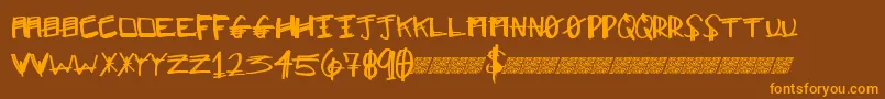 Majorclue Font – Orange Fonts on Brown Background