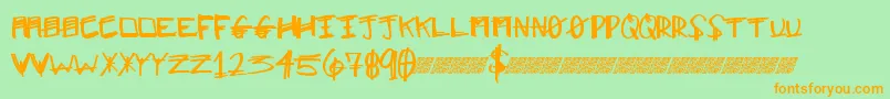 Majorclue Font – Orange Fonts on Green Background