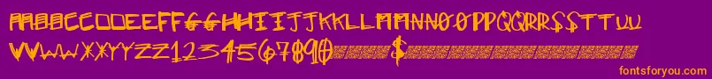Majorclue Font – Orange Fonts on Purple Background