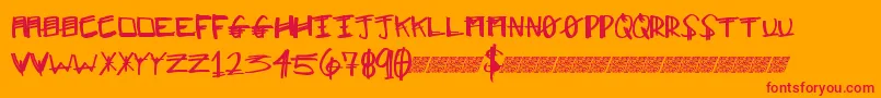 Majorclue Font – Red Fonts on Orange Background