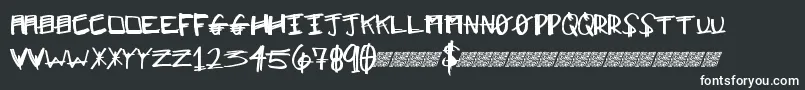 フォントMajorclue – 黒い背景に白い文字