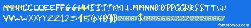 Majorclue Font – Yellow Fonts on Blue Background