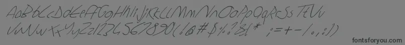 Шрифт Sharonlipshutzhandwritingitalic – чёрные шрифты на сером фоне