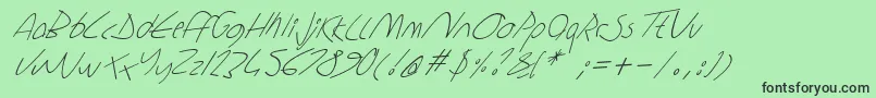 Sharonlipshutzhandwritingitalic-fontti – mustat fontit vihreällä taustalla