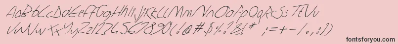 Fonte Sharonlipshutzhandwritingitalic – fontes pretas em um fundo rosa