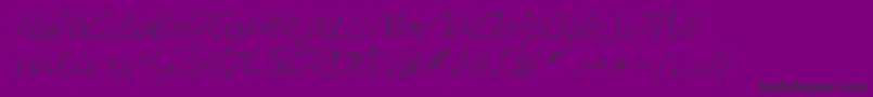 Sharonlipshutzhandwritingitalic-Schriftart – Schwarze Schriften auf violettem Hintergrund