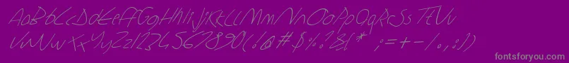 Sharonlipshutzhandwritingitalic-Schriftart – Graue Schriften auf violettem Hintergrund