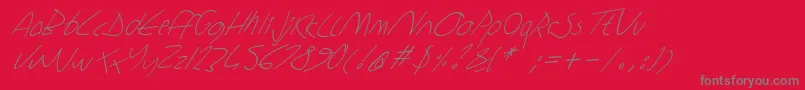 Sharonlipshutzhandwritingitalic Font – Gray Fonts on Red Background
