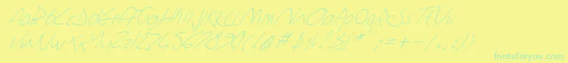 fuente Sharonlipshutzhandwritingitalic – Fuentes Verdes Sobre Fondo Amarillo