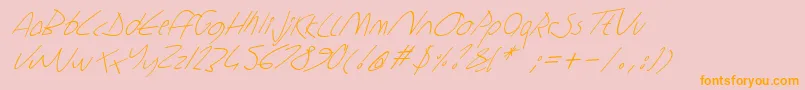 Police Sharonlipshutzhandwritingitalic – polices orange sur fond rose