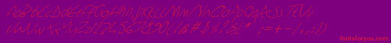 fuente Sharonlipshutzhandwritingitalic – Fuentes Rojas Sobre Fondo Morado