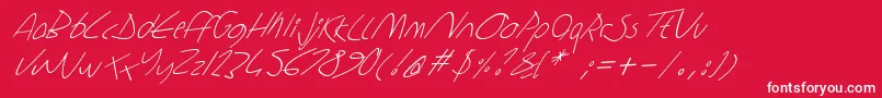 Sharonlipshutzhandwritingitalic Font – White Fonts on Red Background