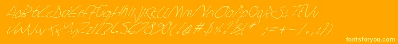 Sharonlipshutzhandwritingitalic Font – Yellow Fonts on Orange Background