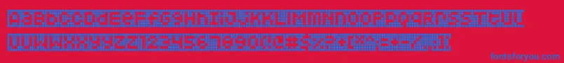 Шрифт Squarodynamic10 – синие шрифты на красном фоне