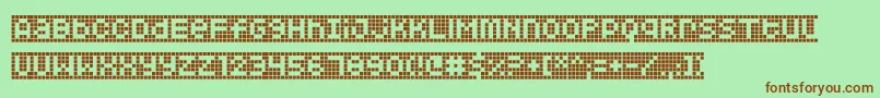 Squarodynamic10 Font – Brown Fonts on Green Background
