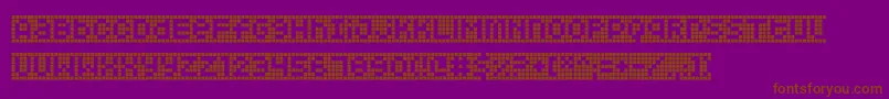 Squarodynamic10-Schriftart – Braune Schriften auf violettem Hintergrund