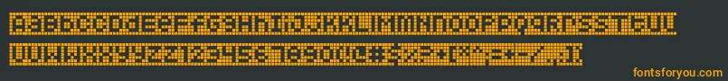 Squarodynamic10-Schriftart – Orangefarbene Schriften auf schwarzem Hintergrund