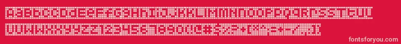 Squarodynamic10 Font – Pink Fonts on Red Background